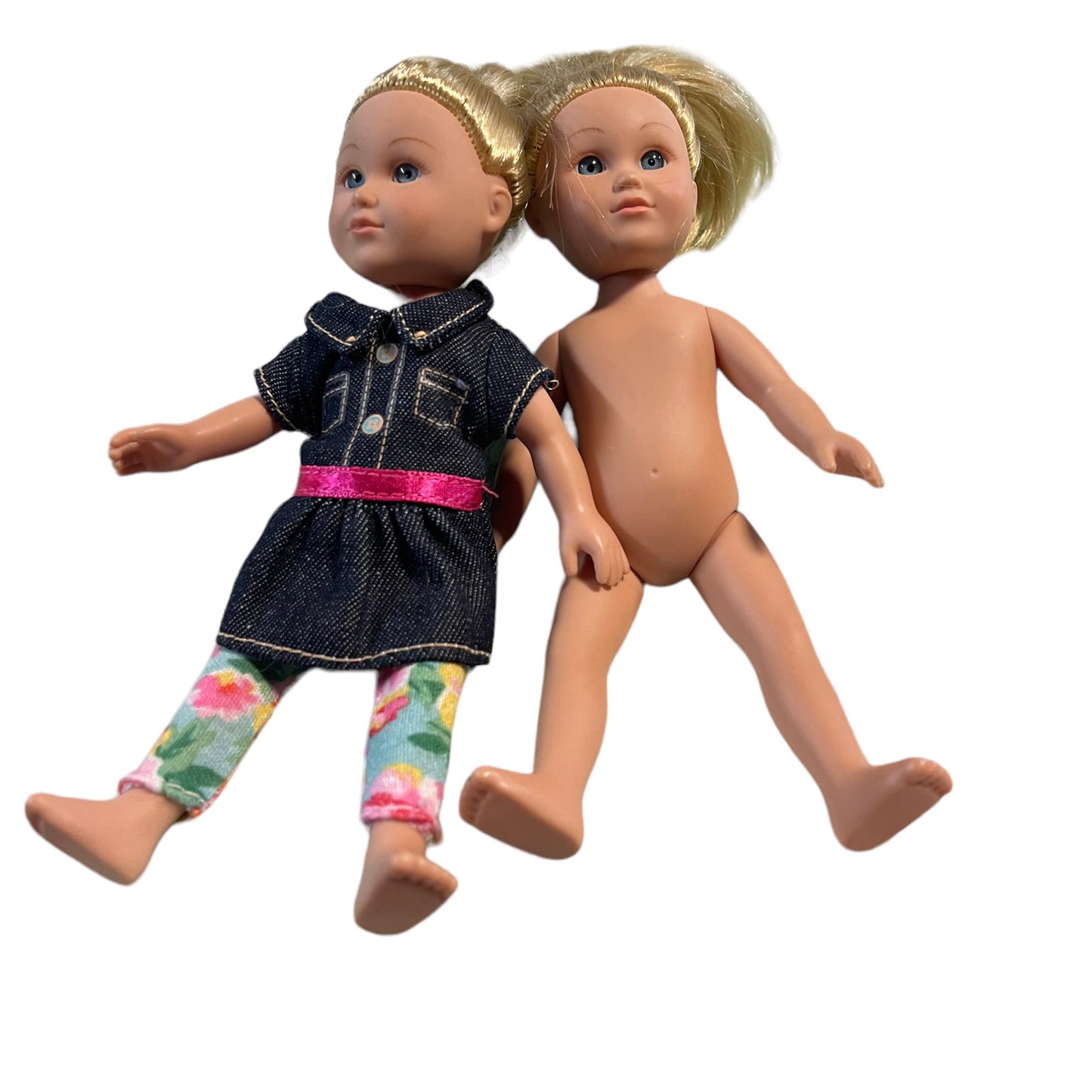 My Life Miniature Dolls, Lot of 2 Cititoy 2013 Blond, Blue Eyed Twins One Original Outfit Preowned