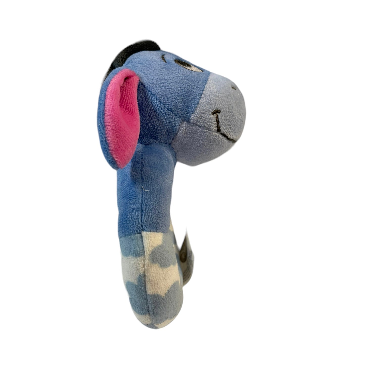 Disney Eeyore Plush Ring Rattle with Embroidered Face Bright Pink Ears