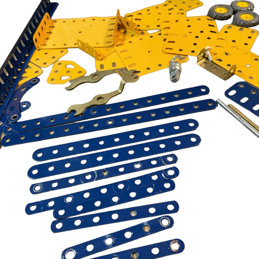 Vintage Meccano Building Set, 49 Pieces with Additional Bag of Hardware, Includes 2 Manuals