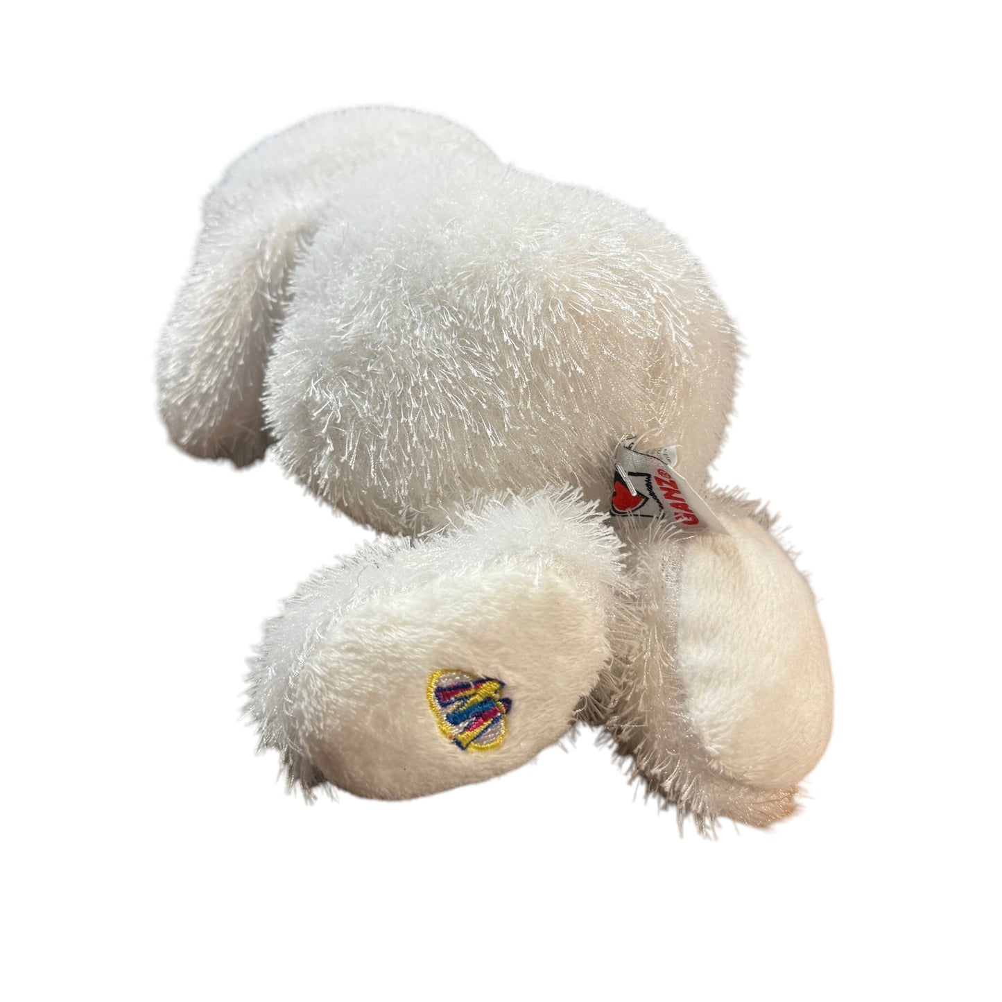 Ganz Webkinz HM370, Fluffy Long Haired Bright White Segmented Snowman Yellow Nose NC