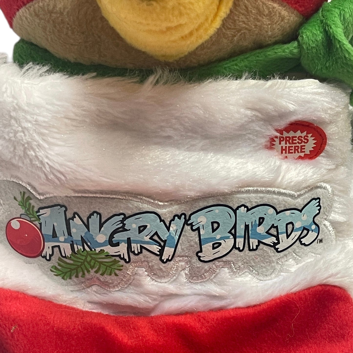 Plush Angry Bird in Santa Hat Squawking Christmas Stocking 21" from in EUC So Fun!