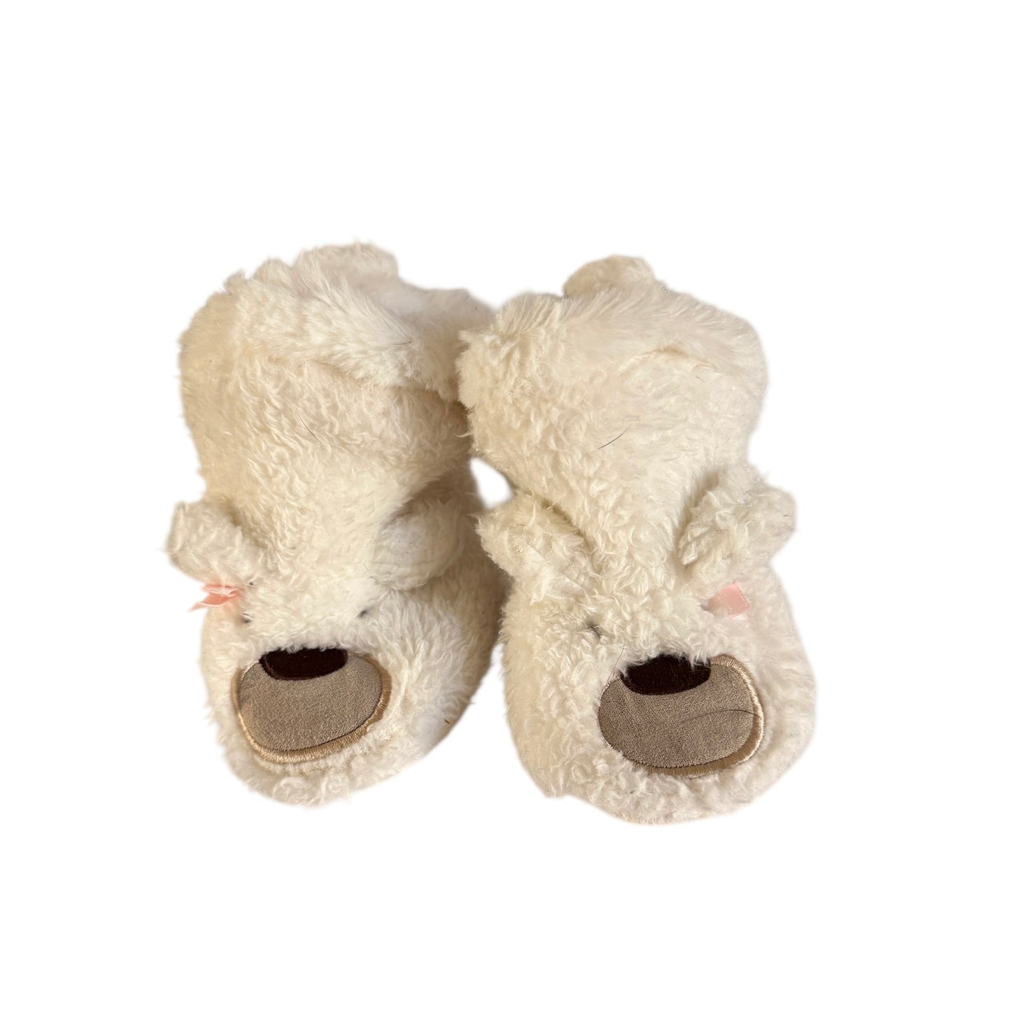 Carter's Fuzzy Bear Toddler Slipper Boots,  Cozy Lining, Grippy Bottoms & Tiny Pink Bow