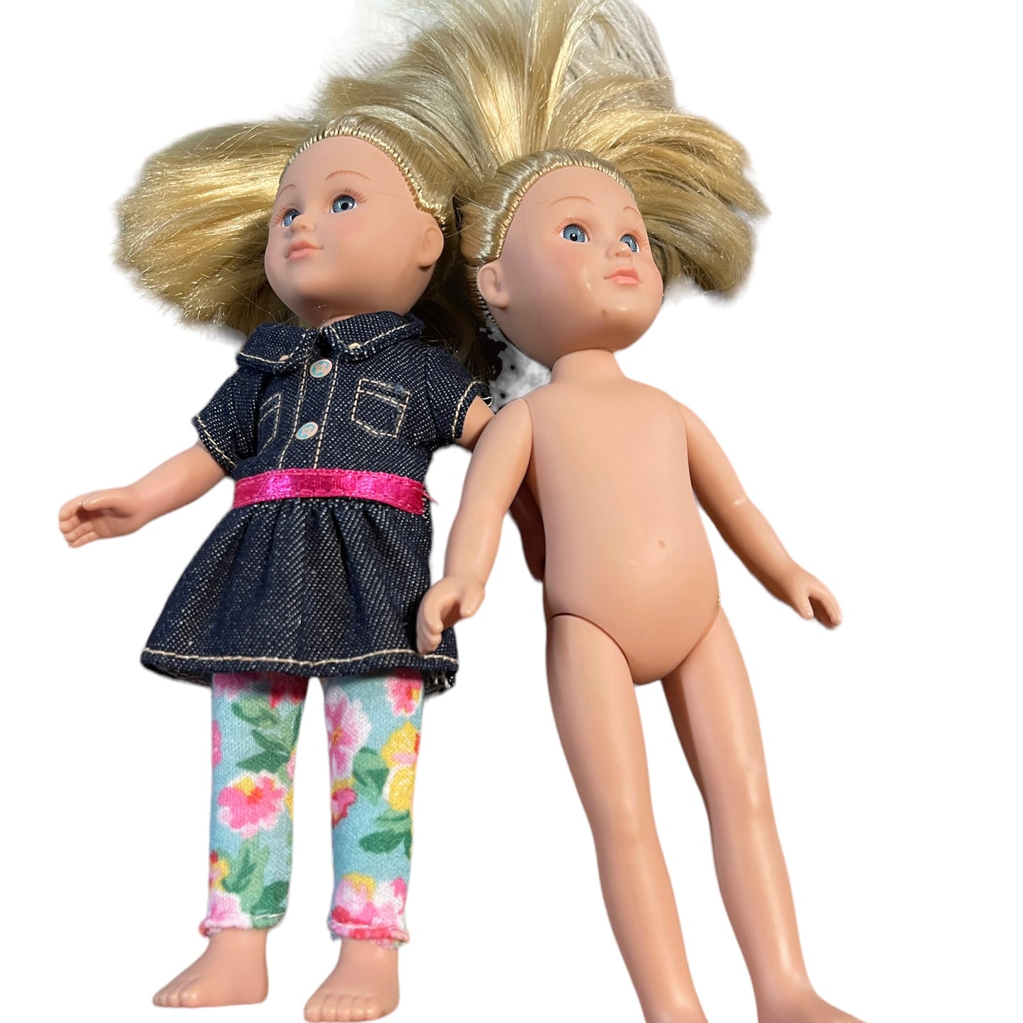 My Life Miniature Dolls, Lot of 2 Cititoy 2013 Blond, Blue Eyed Twins One Original Outfit Preowned