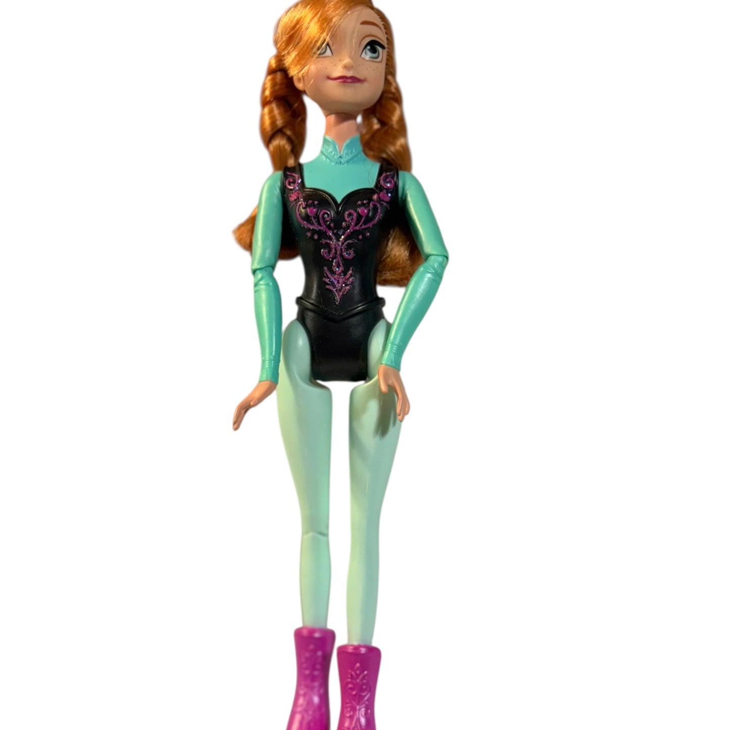 Princess Anna from Frozen 2, Fully Posable in Skating Costume with Skates, Preowned in GUC