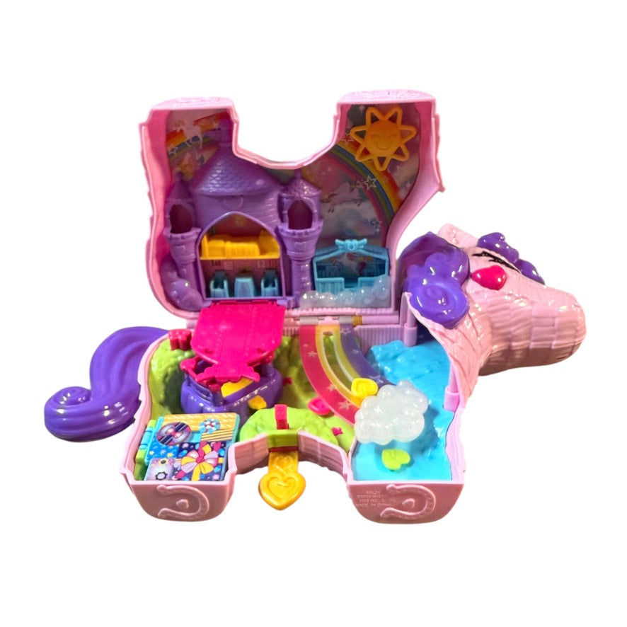 Polly Pocket Unicorn Party Pinata Playset and Assorted Accessories in Excellent Preowned Condition.