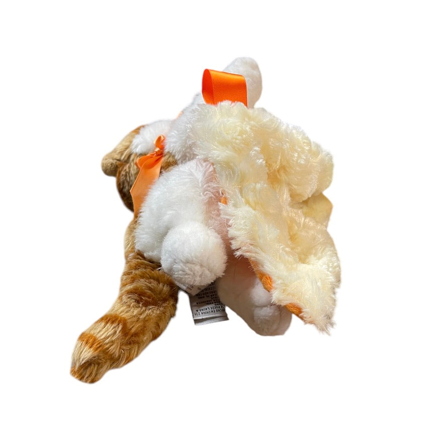 Gund Scoopers Jr, 10" Orange Tabby Plush & Lovey Security Blanket Combo in EUC