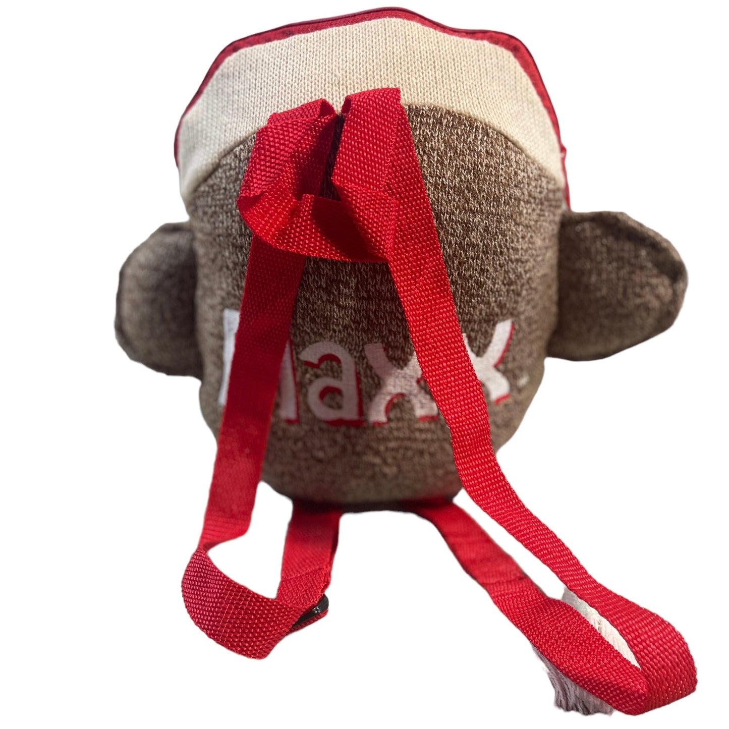 MAXX Classic Zippered SockMonkey Backpack / Pillow Adjustable Straps, Room for Treasures!