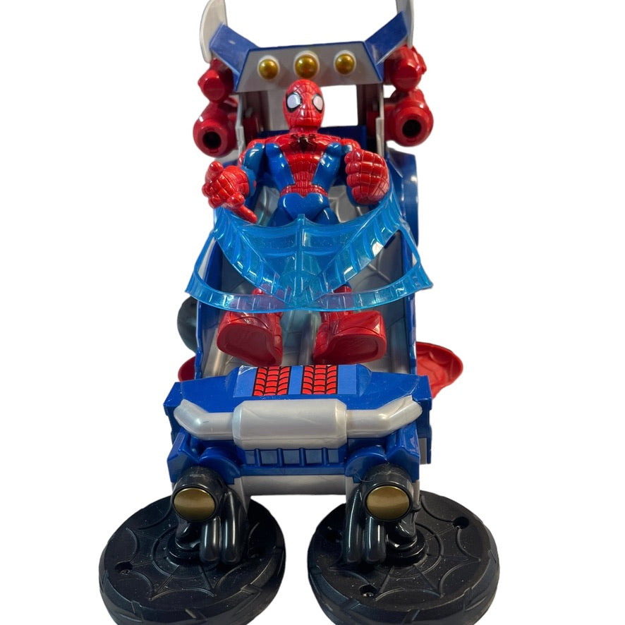 Marvel 2012 Hasbro Spiderman Car & Hovercraft, Wheels Change Position w/Action Figure