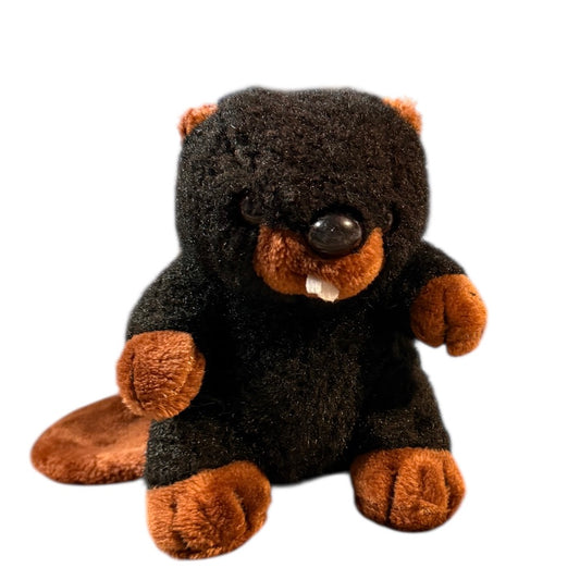 Vintage Plush Beaver Rare 8" Stuffed Animal Toy with Shiny Black Eyes, Flat Tail & Big Teeth!