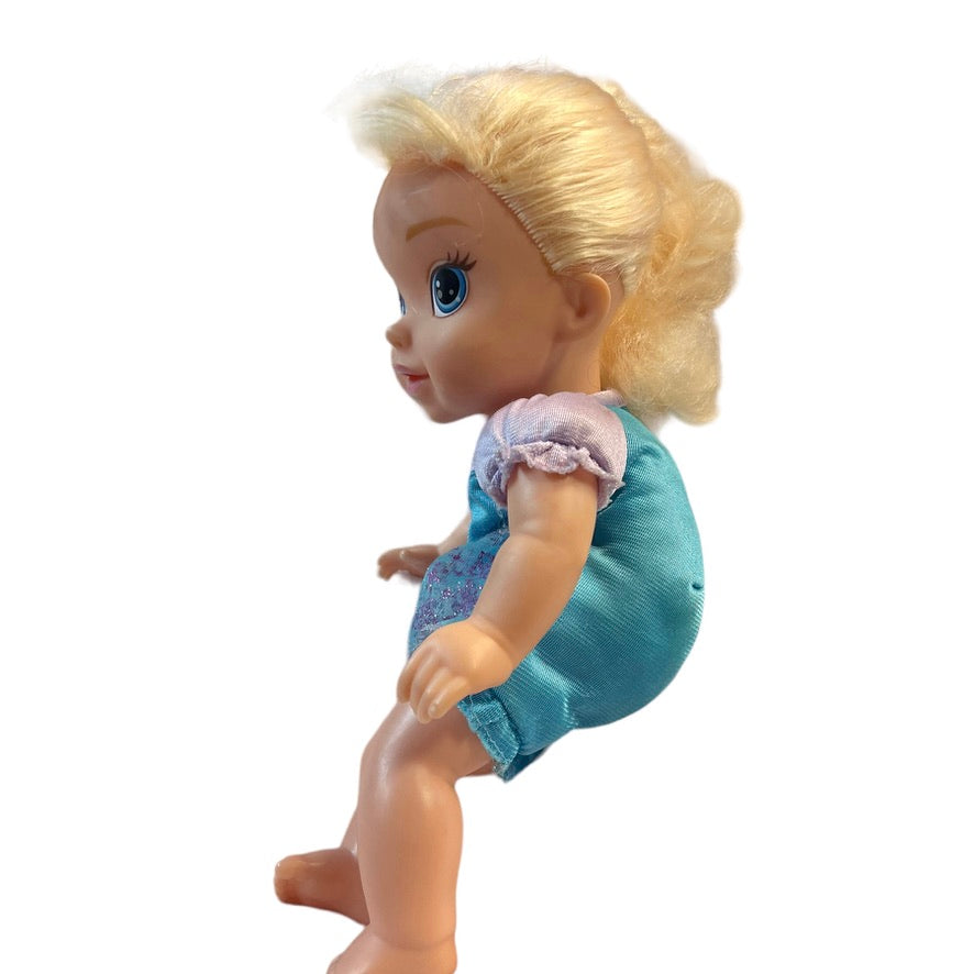 Disney 12" Baby Elsa Doll Painted Face, Original Dress Frozen GUC