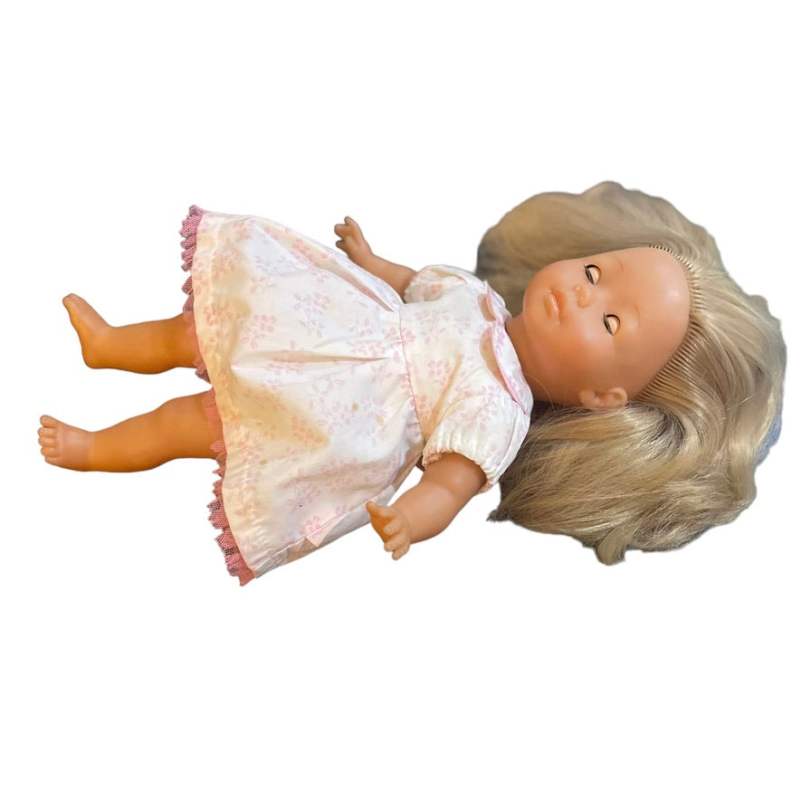 Corolle 15" Doll Sleepy Blue Eyes, Luxurious Fair Hair, Classic Original Dress - Beautiful!