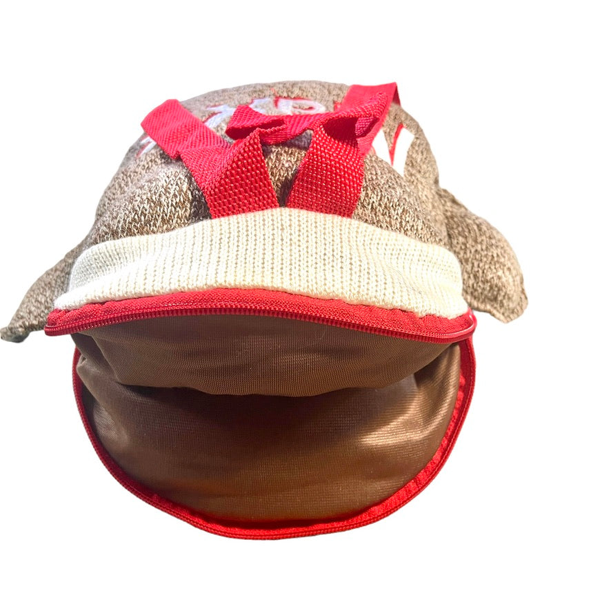MAXX Classic Zippered SockMonkey Backpack / Pillow Adjustable Straps, Room for Treasures!