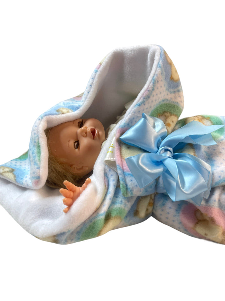 Irwin Crying Baby Doll, Vintage 1990, Smocked Nightie & Soft Fleece Blanket- Working