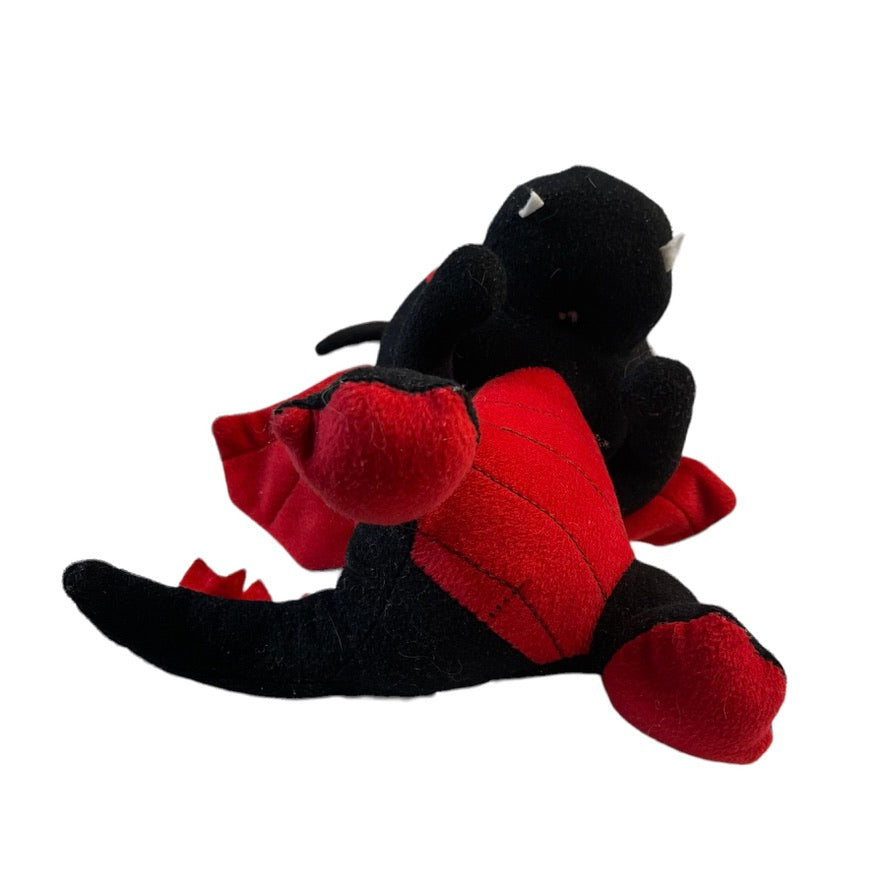 Devilishly Handsome Dragon Black & Red 12" Plush Stuffed Animal Caravan Soft Toys Halloween