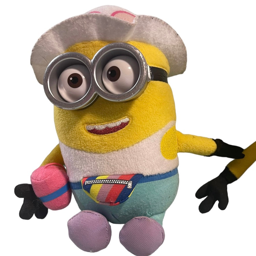 Despicable Me 3, 9" Dave and Jerry TY Beanie Baby Tourists in Great Preowned Condition