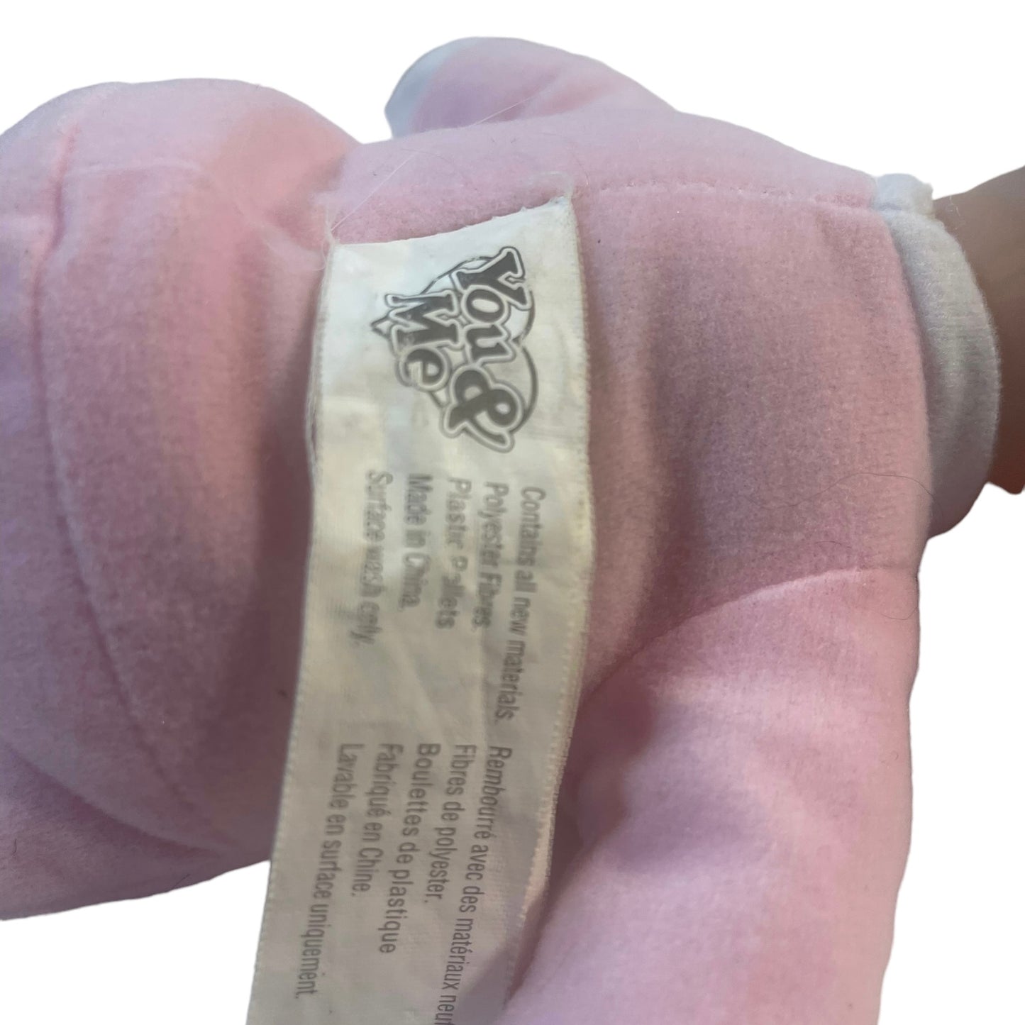 You & Me Stuffed Plush Baby Doll in Pink with Removable Cap, Weighted Bean Bottom! GUC