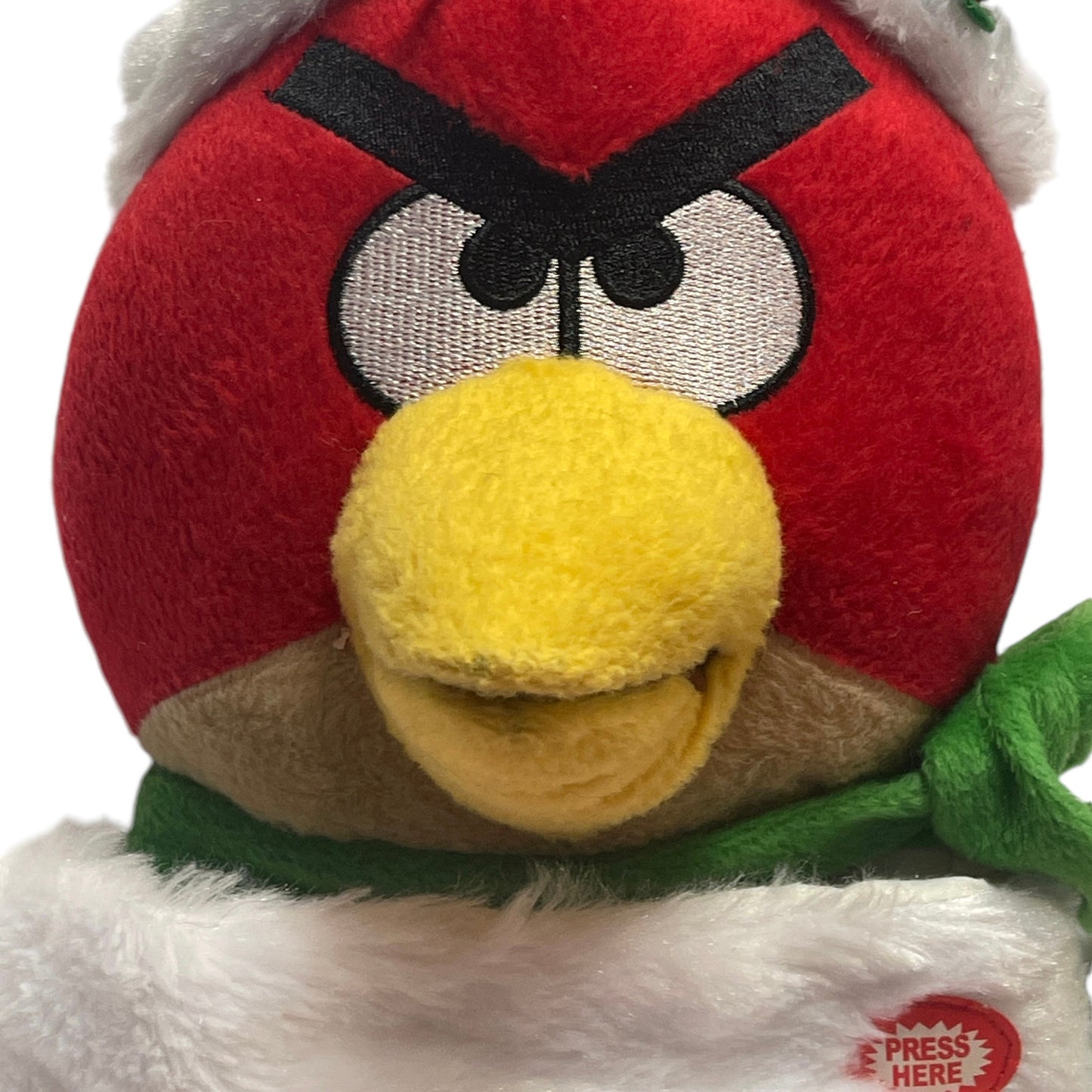 Plush Angry Bird in Santa Hat Squawking Christmas Stocking 21" from in EUC So Fun!