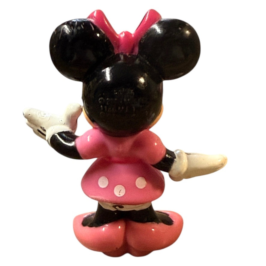 Disney Collection of Polka Dot Minnies, Soft and Hot Pink, 2-3.25" Toys or Cake Toppers in GUC