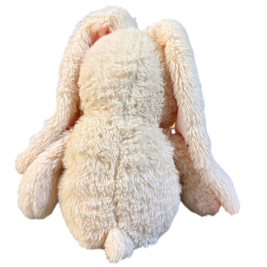 Hug Fun Lop Eared Bunny, Cream with Soft Pink Ears, Nose, Foot Pads with Pretty Gauzy Bow!