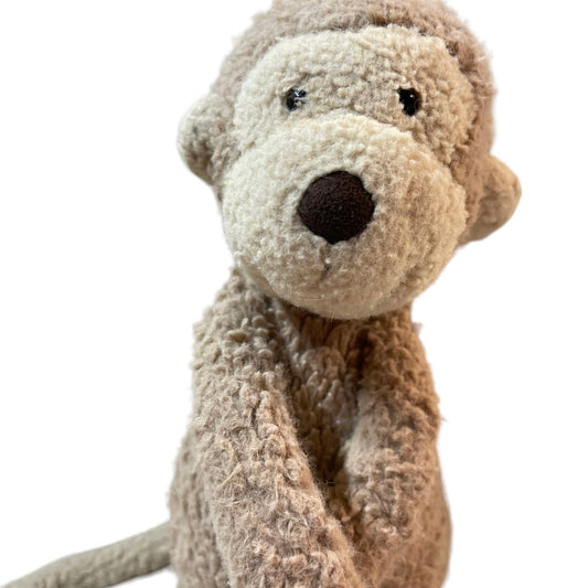 JellyCat London 11" Grey/Beige, Stuffed Animal,  'Mattie Monkey' with a Stretchy Curly Tail!