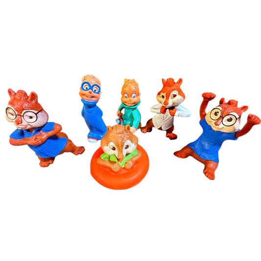 Alvin & the Chipmunks Lot of 6 Figurines  Play Set or Cake Toppers