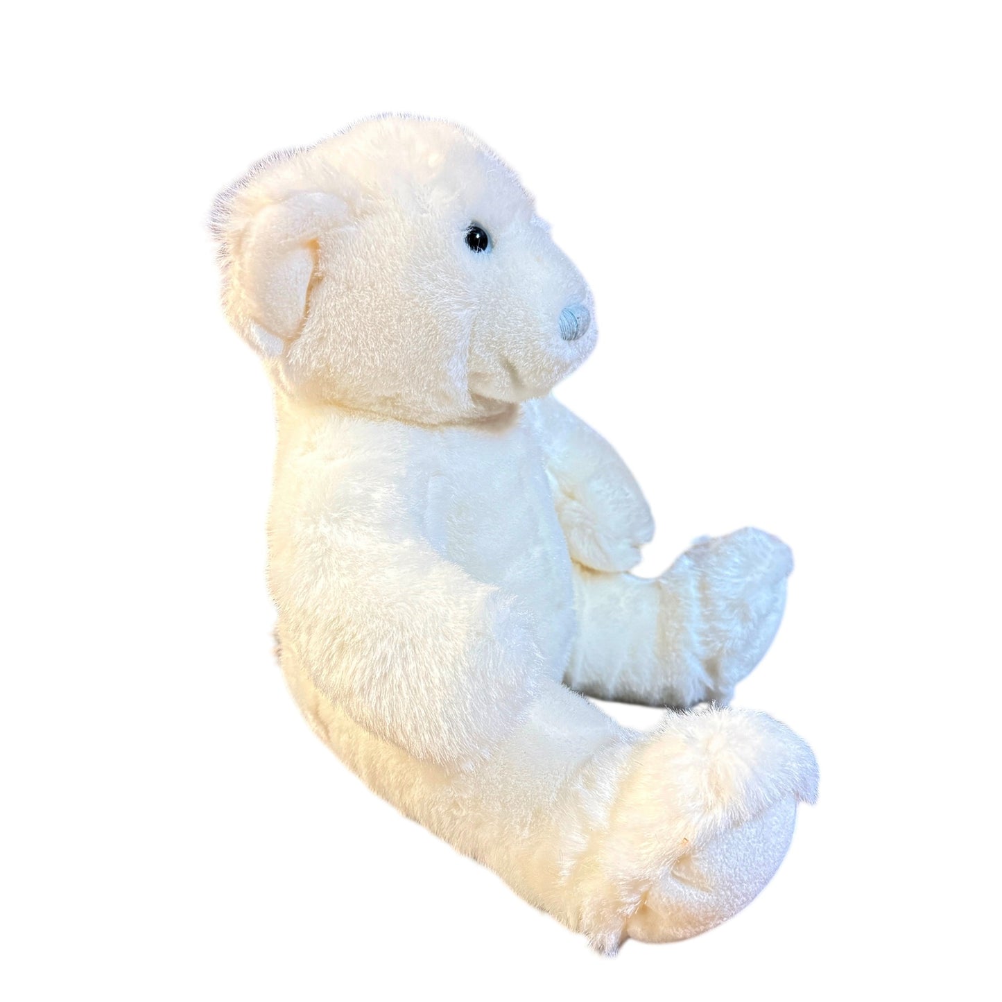 Build-A-Bear Seated Polar Bear, Bright White with Pretty Blue Eyes & a Satin Nose, 11” in GUC.  x