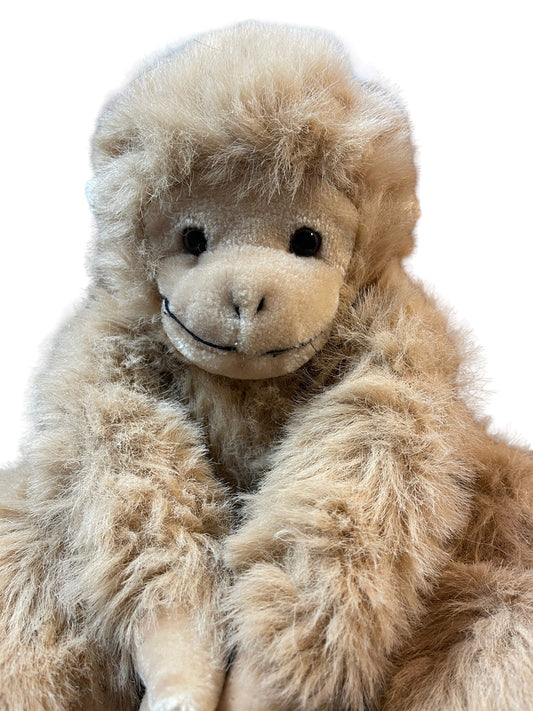 Hanging Monkey 14" Fluffy Soft  Beige Stuffed Animal Toy GUC No Tags