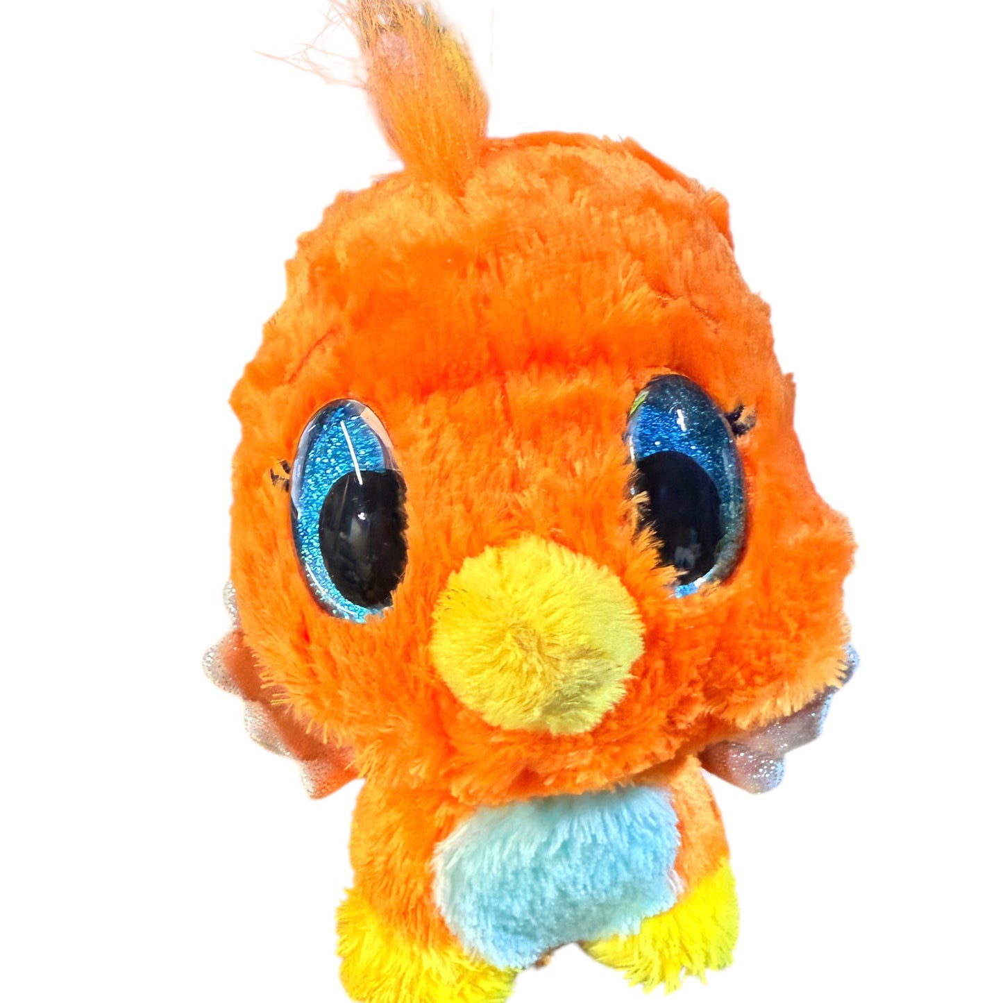 Hatchimal Orange Bird with Silver Wings & Sparkly Blue Eyes, by Spin Master, Preowned