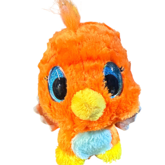 Hatchimal Orange Bird with Silver Wings & Sparkly Blue Eyes, by Spin Master, Preowned