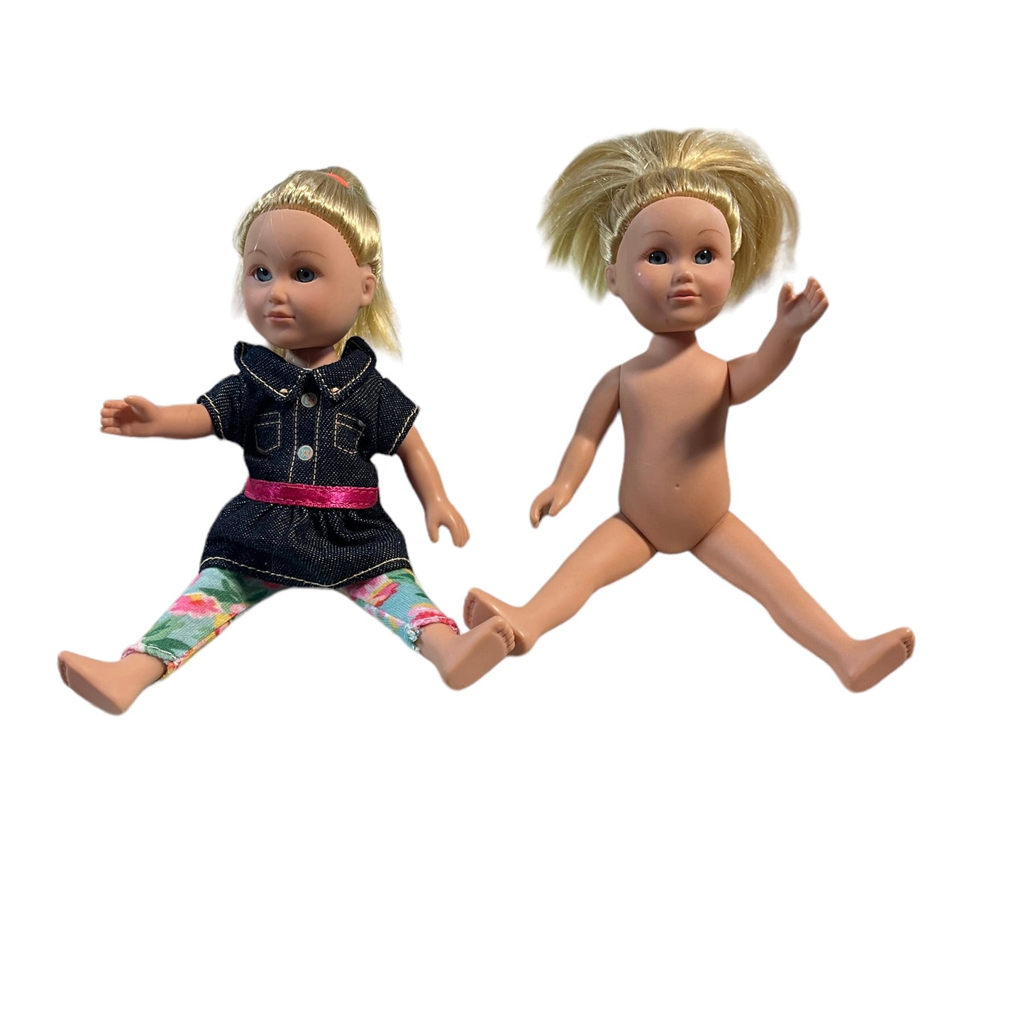 My Life Miniature Dolls, Lot of 2 Cititoy 2013 Blond, Blue Eyed Twins One Original Outfit Preowned