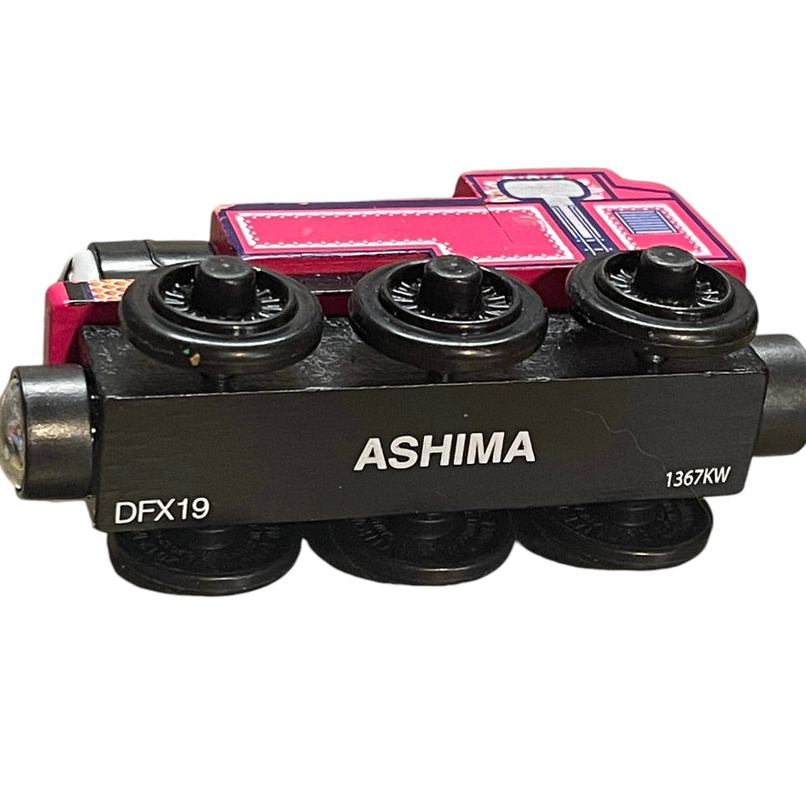 Ashima, Thomas & Friends Pretty Pink Wooden Railway Train Engine in EUC