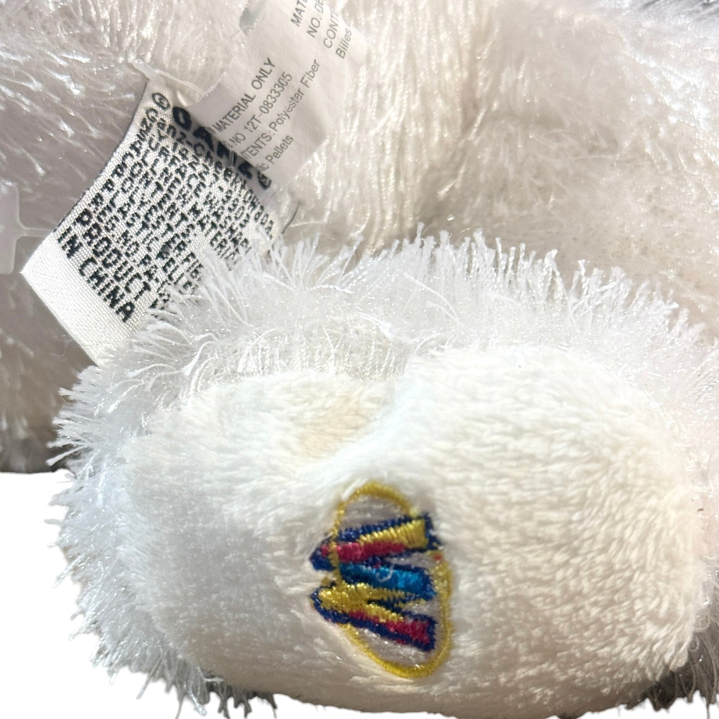 Ganz Webkinz HM370, Fluffy Long Haired Bright White Segmented Snowman Yellow Nose NC
