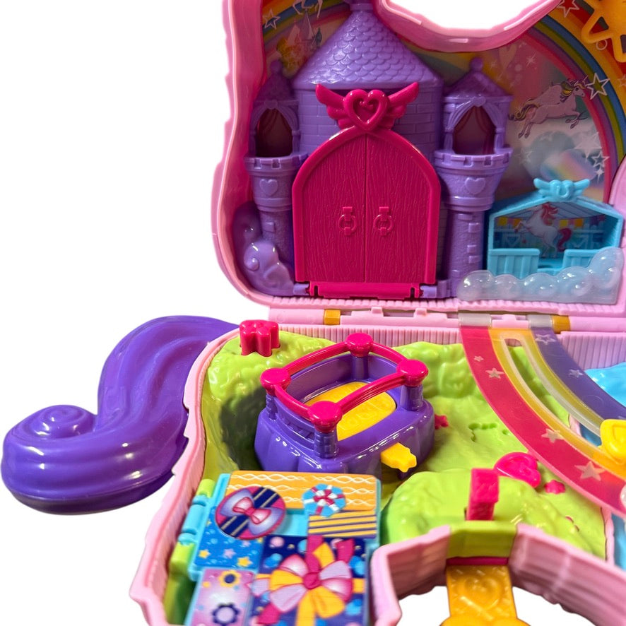 Polly Pocket Unicorn Party Pinata Playset and Assorted Accessories in Excellent Preowned Condition.