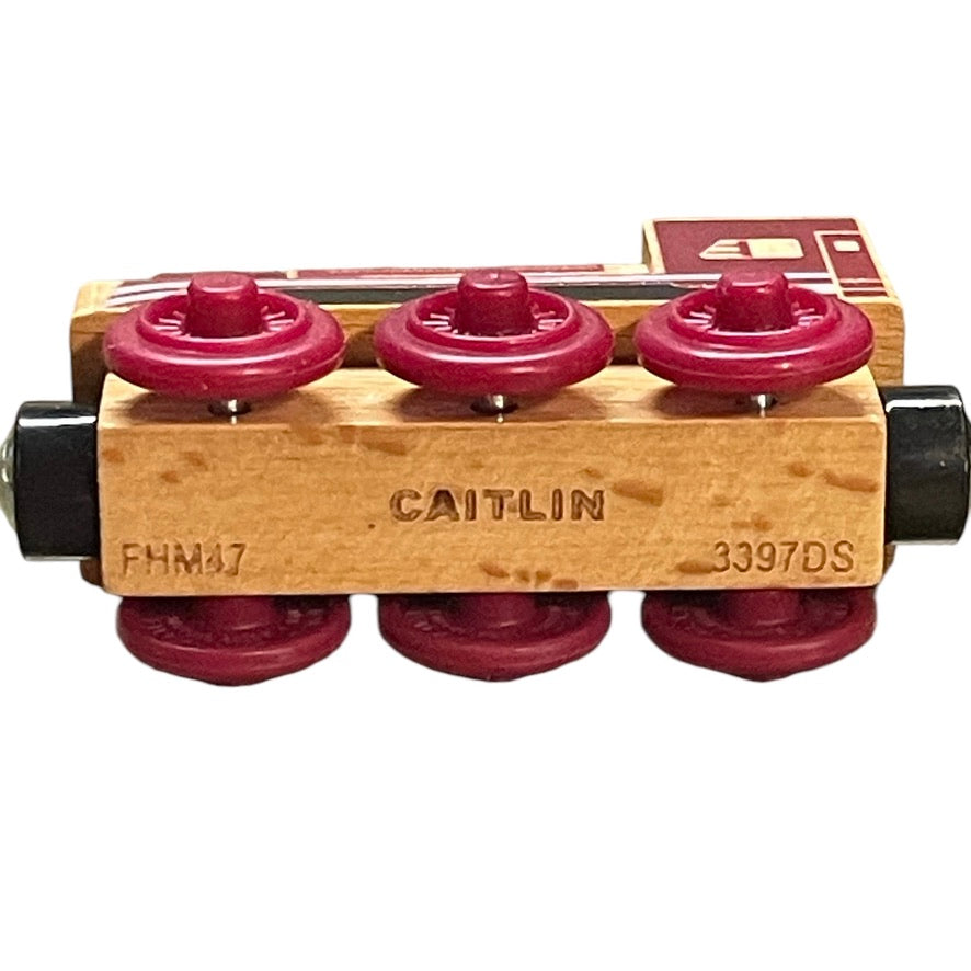 Thomas & Friends, Caitlin & Tender Real Wood Series FHM47 Lot of 2 Red & Gold EUC
