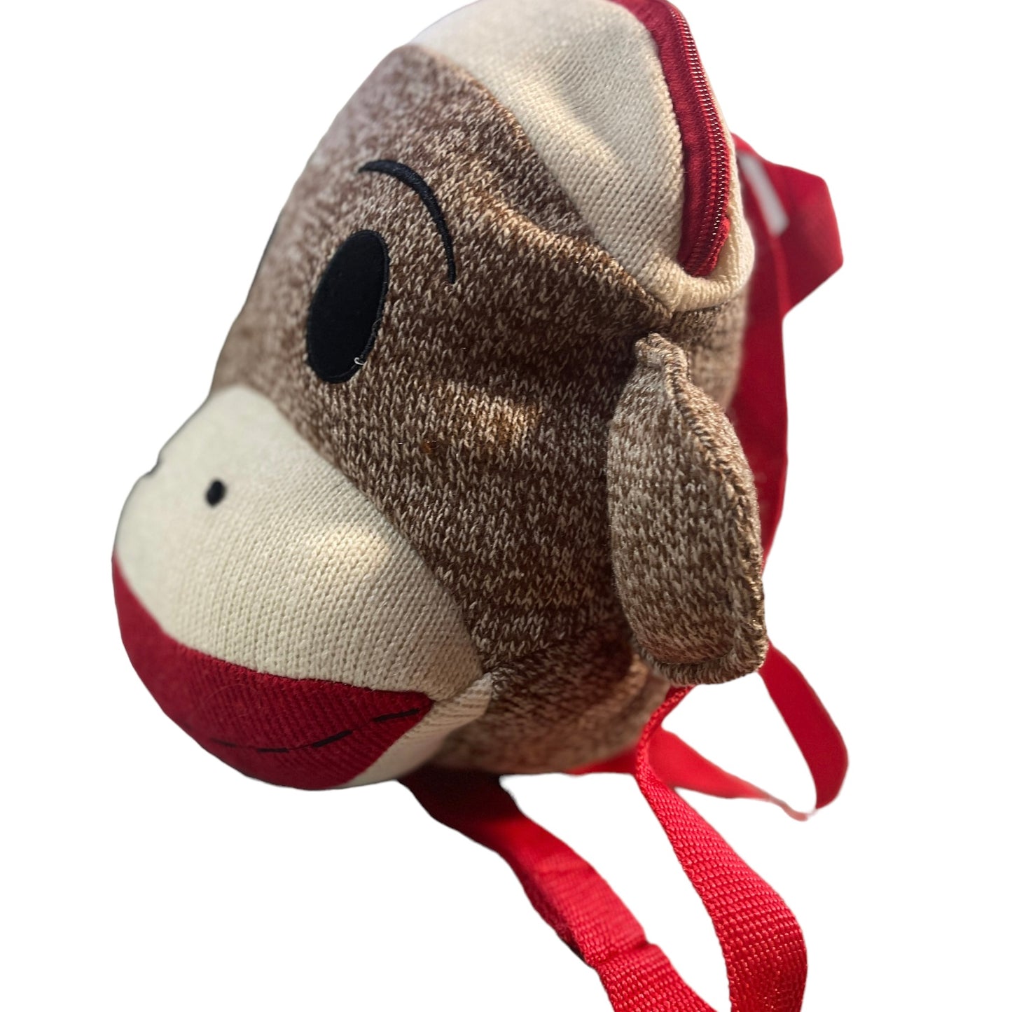 MAXX Classic Zippered SockMonkey Backpack / Pillow Adjustable Straps, Room for Treasures!