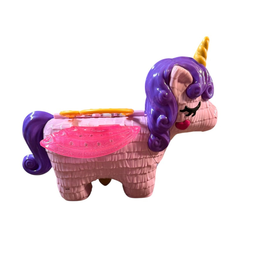 Polly Pocket Unicorn Party Pinata Playset and Assorted Accessories in Excellent Preowned Condition.