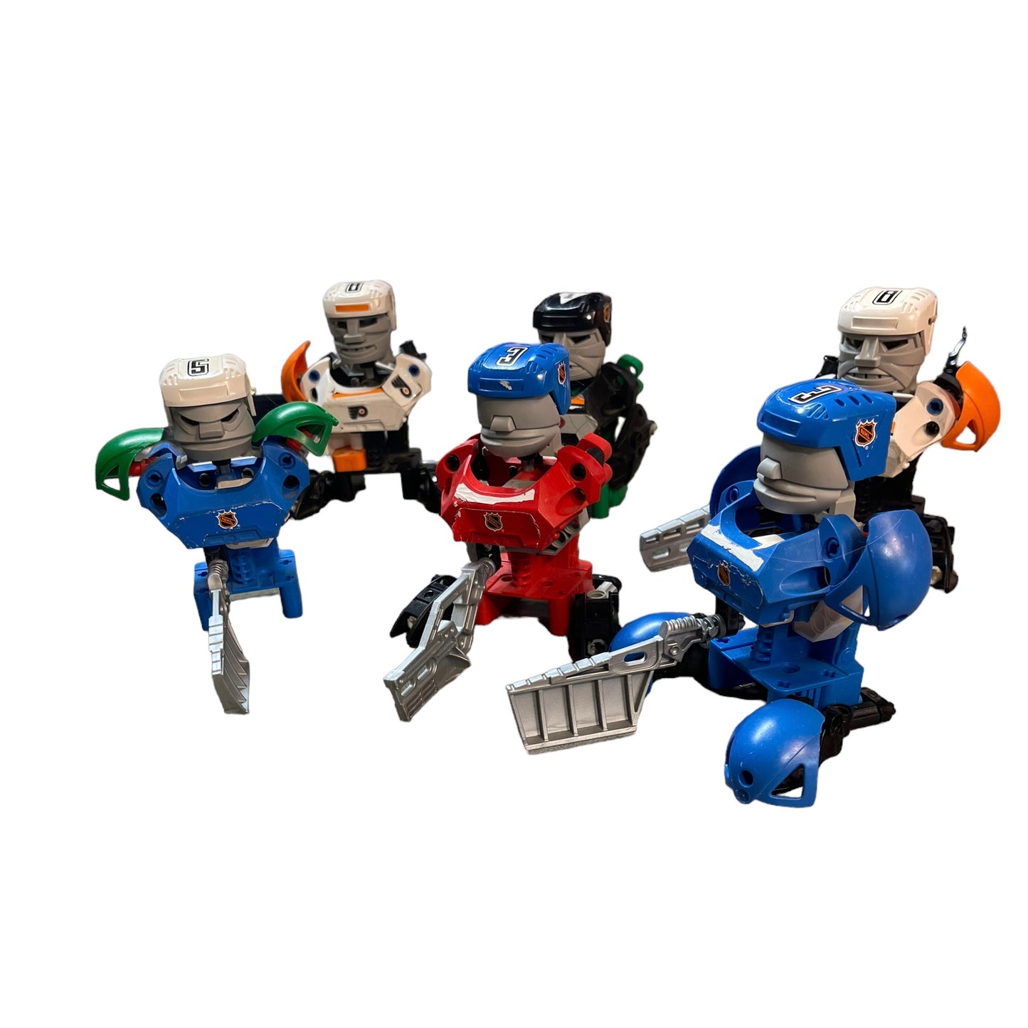 Love Hockey? Love Lego? Mixed Lot of Six, as is, 4 inch Lego NHL Hockey Figures