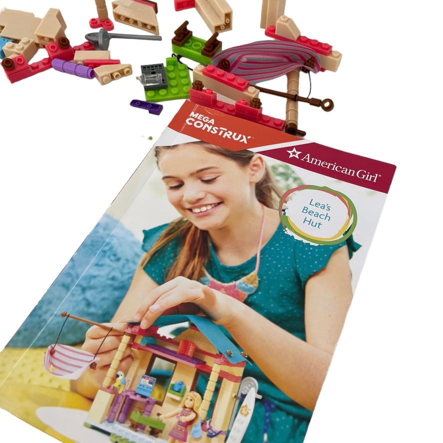 American Girl Mega Construx Lea s Beach Hut DXW91 Building Toy with In Baby Doll Toy Rescue