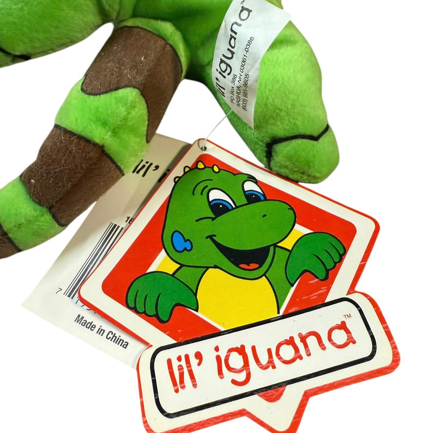Lil' Iguana Child Safety Mascot Stuffed Green Reptile Plush, Embroidered Eyes, Hand & Tush Tags