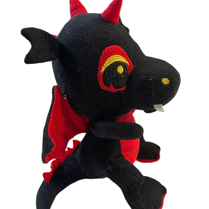Devilishly Handsome Dragon Black & Red 12" Plush Stuffed Animal Caravan Soft Toys Halloween
