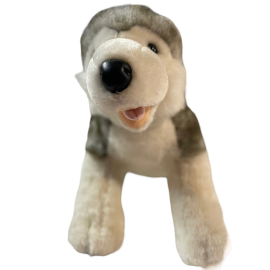 Siberian Husky Blue Eyed BAB Barking/Panting Animated Stuffed Animal Preowned Toy