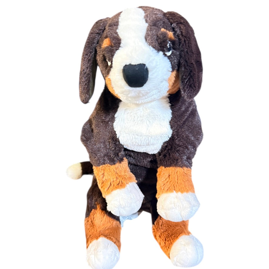 Ikea Hoppig Tri Coloured Bernese Mountain Dog 14” Stuffed Animal Toy Stiched Eyes in EUC