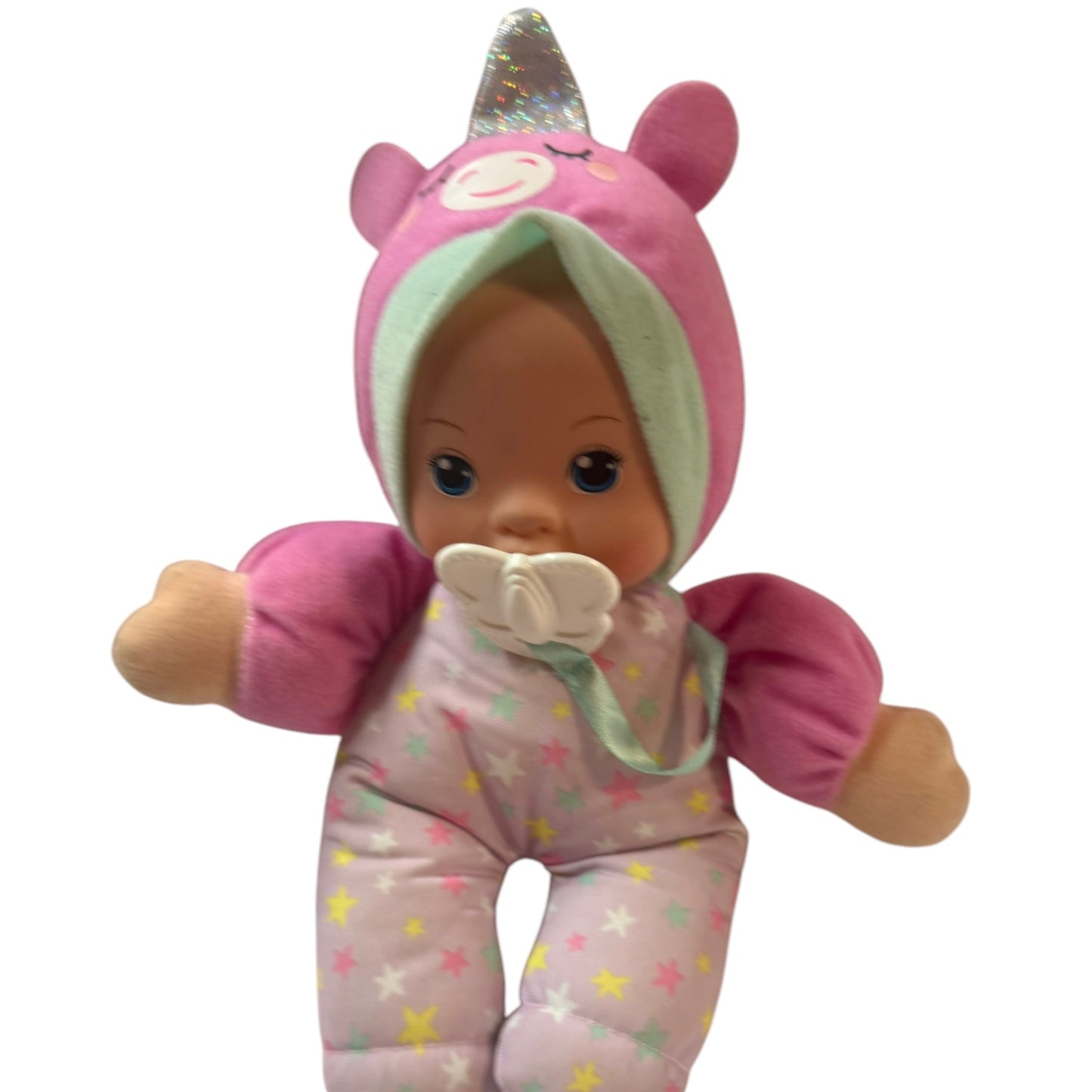 My Sweet Love, 10" Baby Doll with Unicorn Outfit and Plastic Pacifier