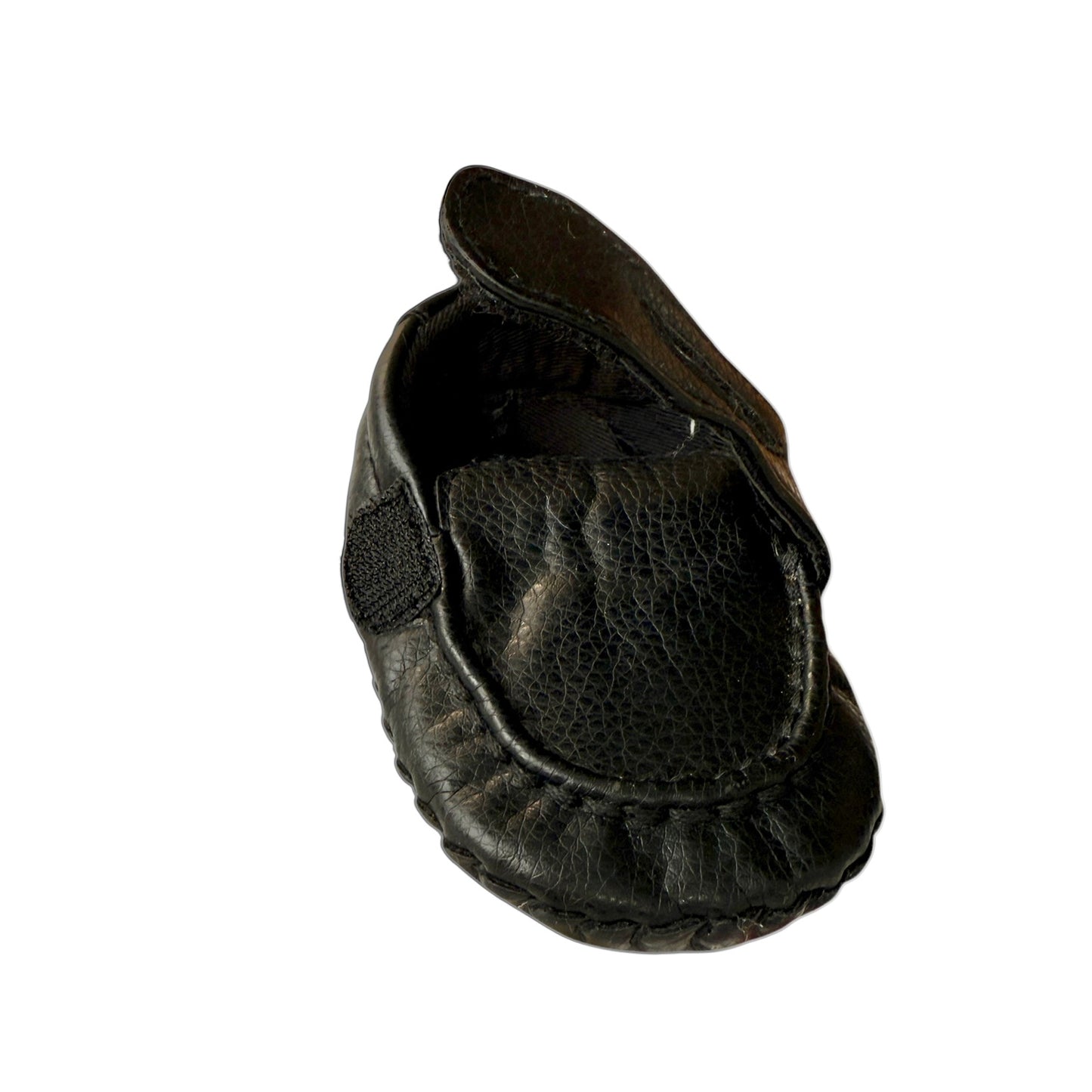 Black Gymboree Infant Leather Penny Loafers with Hook & Loop Closure in Good Preowned Condition