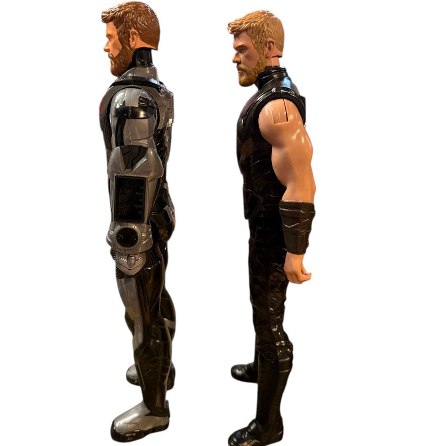 Two Marvel Avengers Titan Hero Series Thor Movie Action Figures in Great Preowned Condition