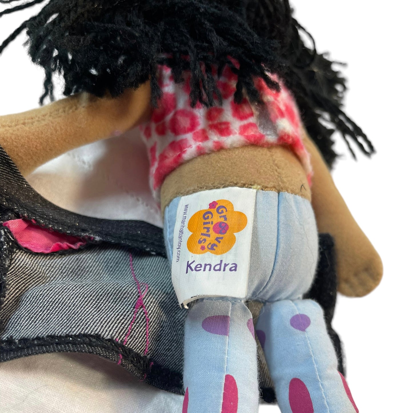 Manhattan Toy, Brown Eyed Groovy Girl Kendra is in a Jazzy Denim & Floral Outfit