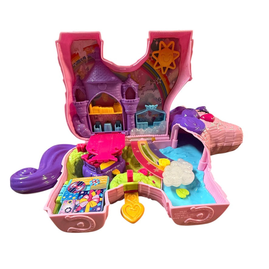 Polly Pocket Unicorn Party Pinata Playset and Assorted Accessories in Excellent Preowned Condition.