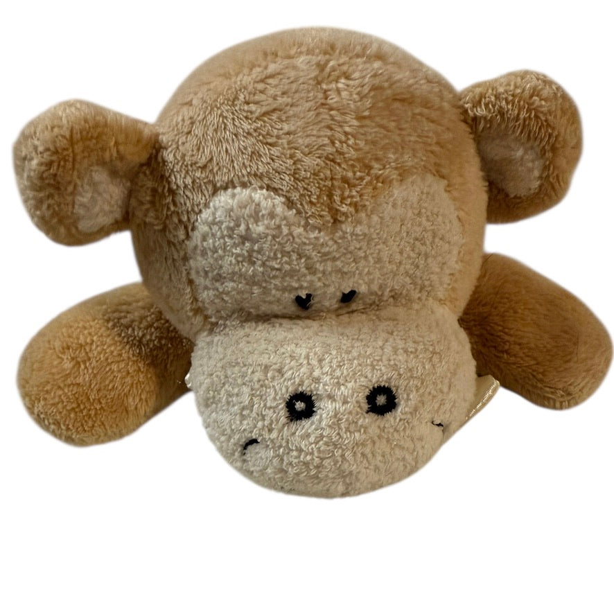 Blankets & Beyond Plush Monkey Security Blanket, Lovey, Satin Edged, Cream & Beige in GUC