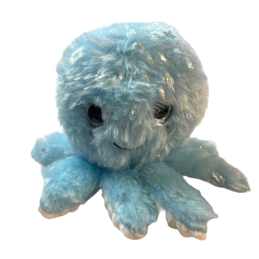 Sparkly  Sky Blue Baby Octopus, Ribbed Tentacles, Bright Shiny Eyes and a Big Smile! GUC