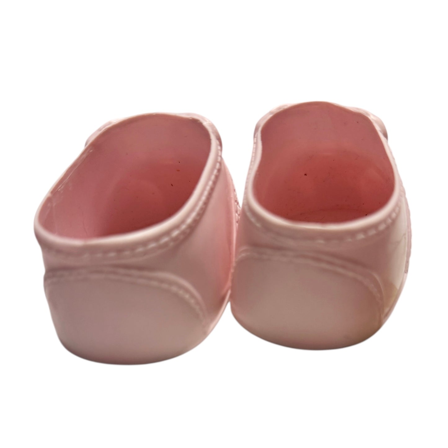 Cabbage Patch Kids Soft Pink Moulded Baby Doll Shoes, Double White Stripe on the Sides EUC